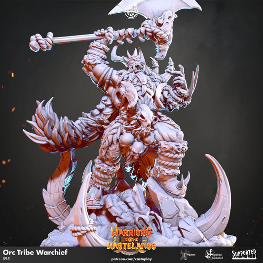 Orc Tribe Warchief - Cast n Play Printed Miniature | Dungeons & Dragons | Pathfinder | Tabletop