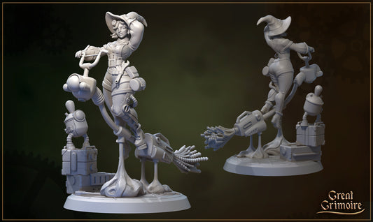 Ginger the Techno Pagan - Great Grimoire Printed Miniature | Dungeons & Dragons | Pathfinder | Tabletop
