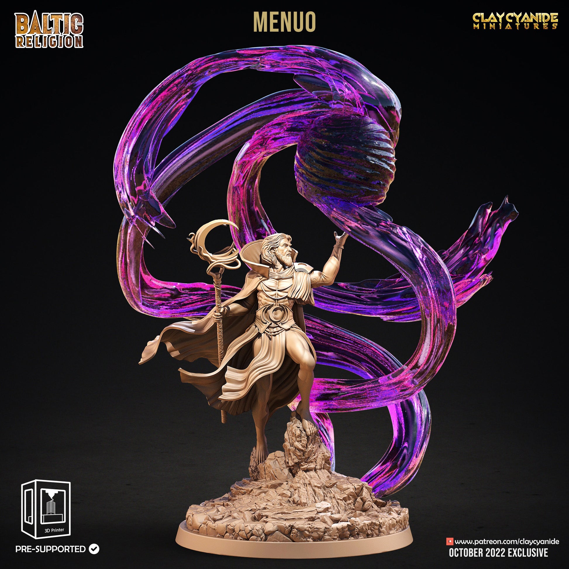 Menuo - Clay Cyanide Printed Model | Dungeons & Dragons | Pathfinder | Tabletop