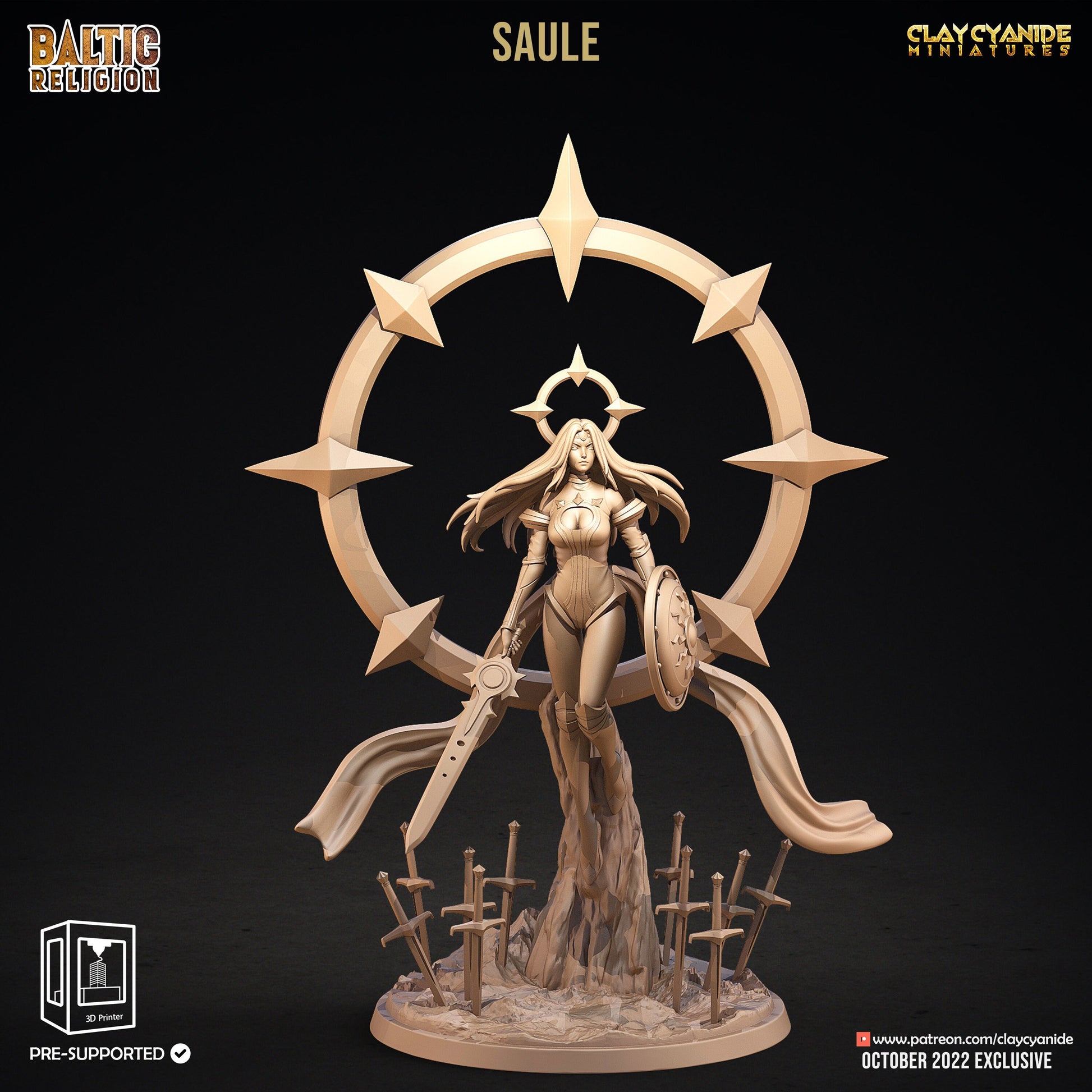 Saule - Clay Cyanide Printed Model | Dungeons & Dragons | Pathfinder | Tabletop