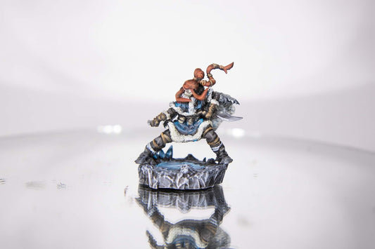 Sakari Anyu, Female Warrior Painted Model - Cast n Play Printed Miniature | Dungeons & Dragons | Pathfinder | Tabletop