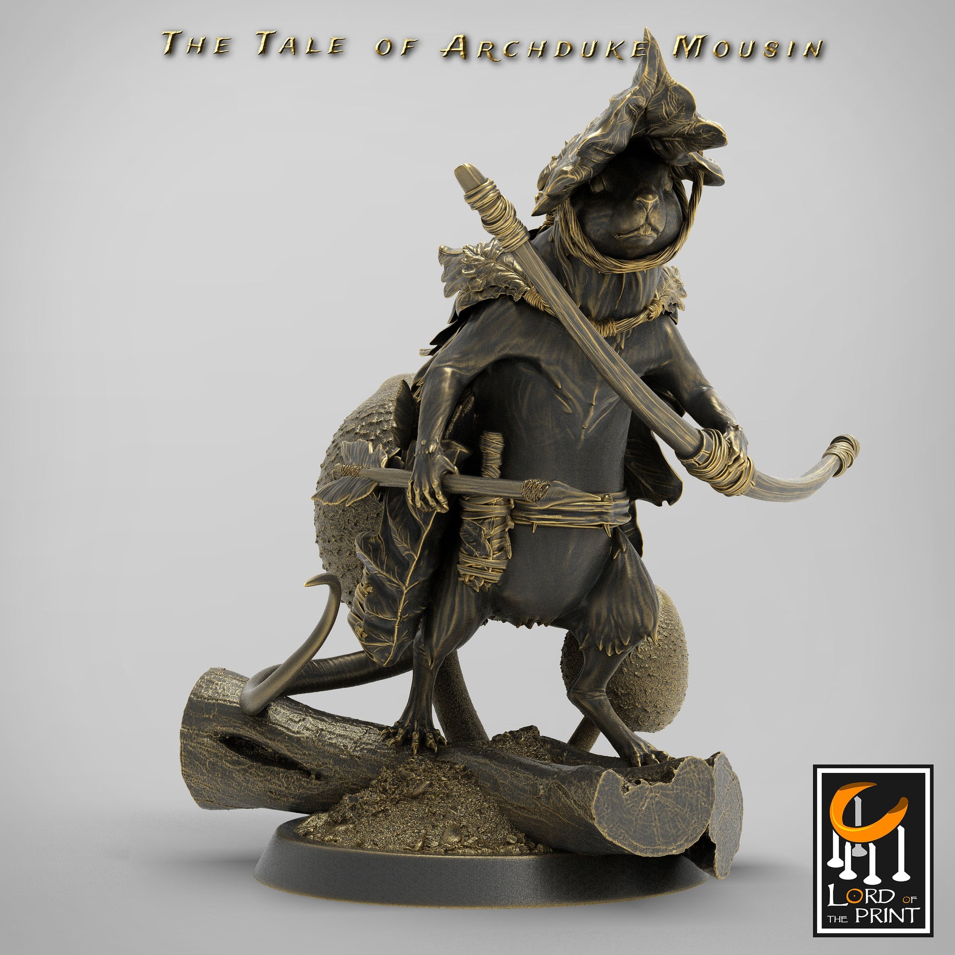 Mouse Archer Painted Model - Lord of the Print Miniature | Dungeons & Dragons | Pathfinder | Tabletop