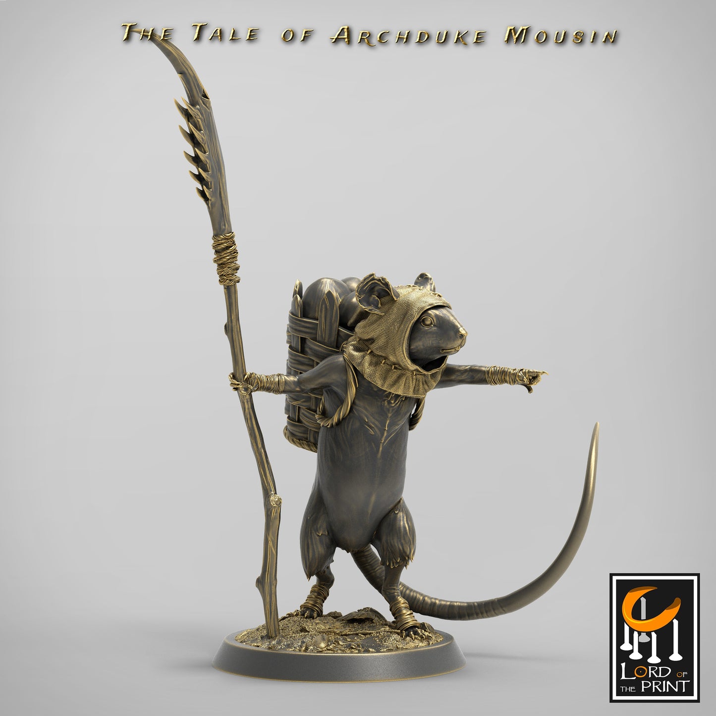 Mouse Villager Farmer Painted Model - Lord of the Print Miniature | Dungeons & Dragons | Pathfinder | Tabletop