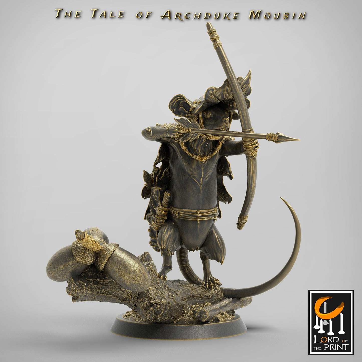 Mouse Archer Painted Model - Lord of the Print Miniature | Dungeons & Dragons | Pathfinder | Tabletop