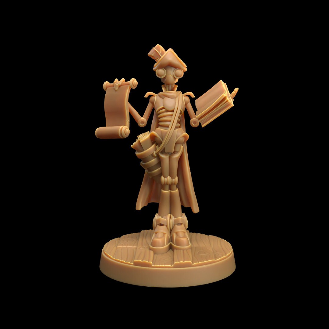 Robot Pirates, Scholar - The Dragon Trapper's Lodge Printed Miniature | Dungeons & Dragons | Pathfinder | Tabletop