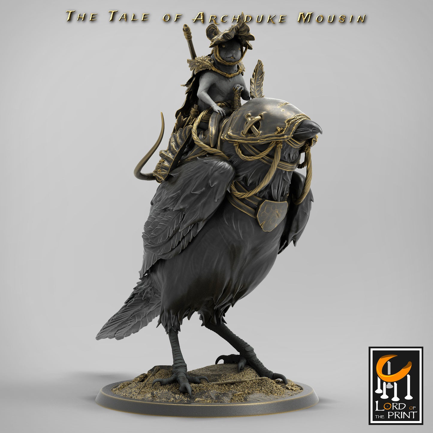 Mouse Magpie Rider - Lord of the Print Miniature | Dungeons & Dragons | Pathfinder | Tabletop