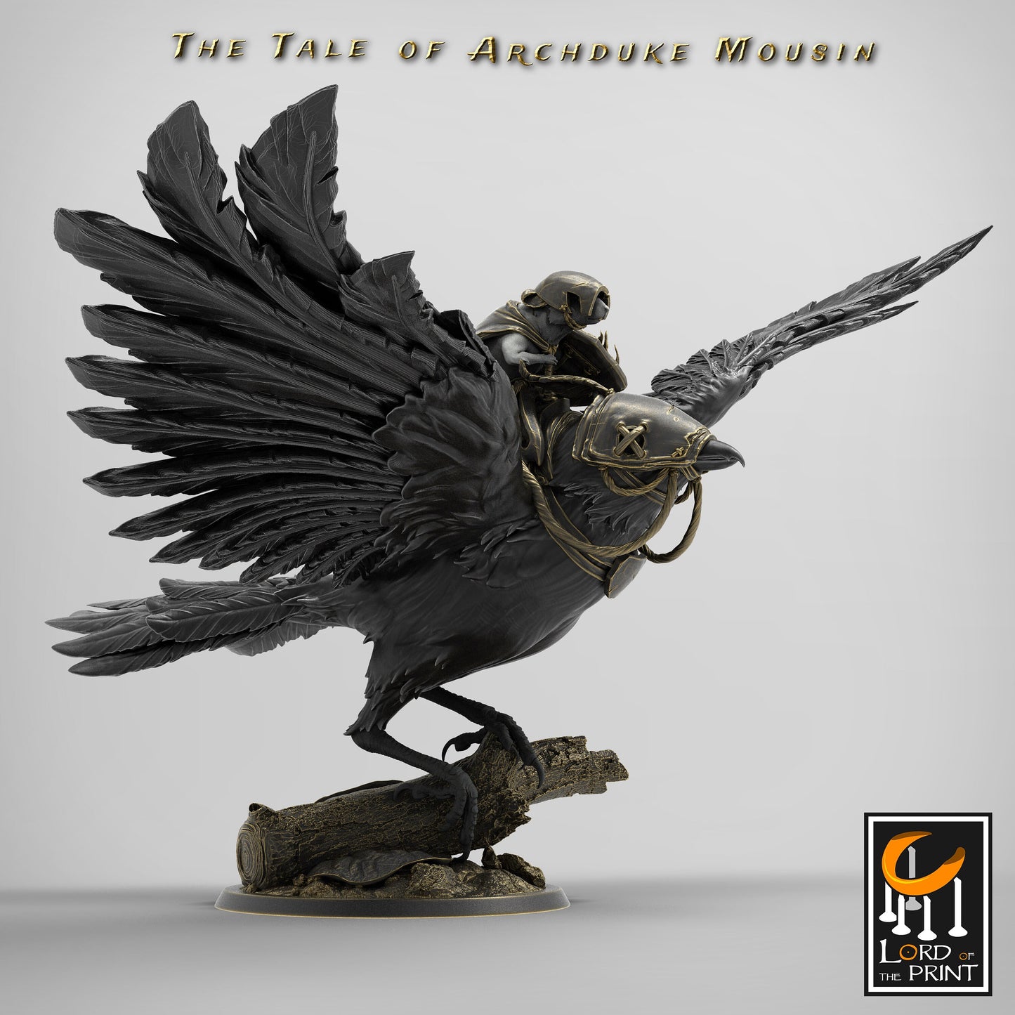 Mouse Magpie Rider - Lord of the Print Miniature | Dungeons & Dragons | Pathfinder | Tabletop