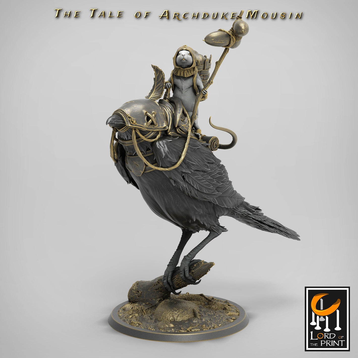 Mouse Magpie Rider - Lord of the Print Miniature | Dungeons & Dragons | Pathfinder | Tabletop