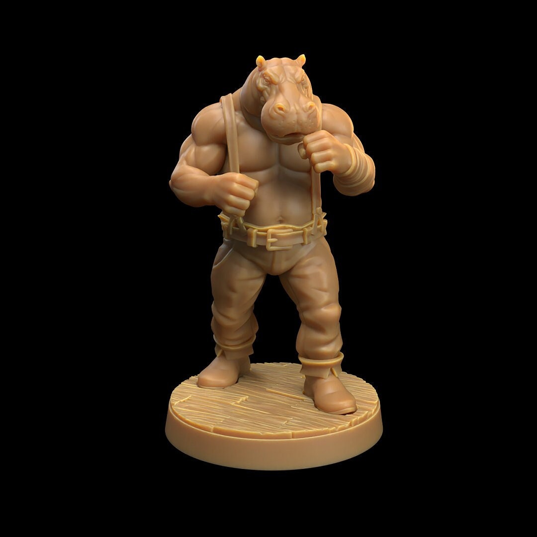 Giff Crew Boxer Painted Model - The Dragon Trapper's Lodge Printed Miniature | Dungeons & Dragons | Pathfinder | Tabletop