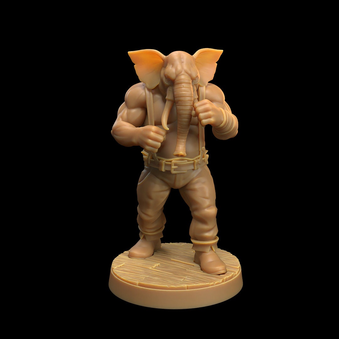 Elephant Loxodon Crew Bundle - 5 The Dragon Trapper's Lodge Printed Miniatures | Dungeons & Dragons | Pathfinder | Tabletop