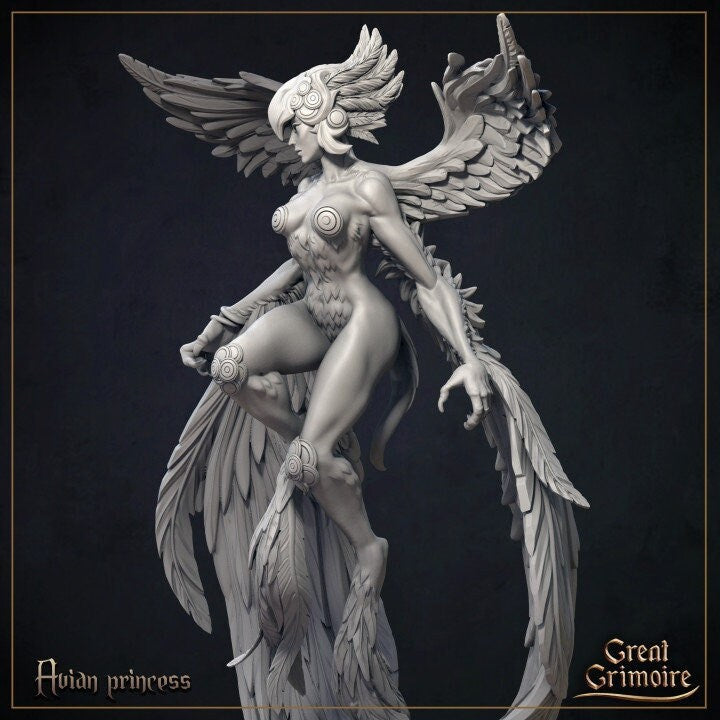 Avian Princess Painted Model - Great Grimoire Printed Miniature | Dungeons & Dragons | Pathfinder | Tabletop