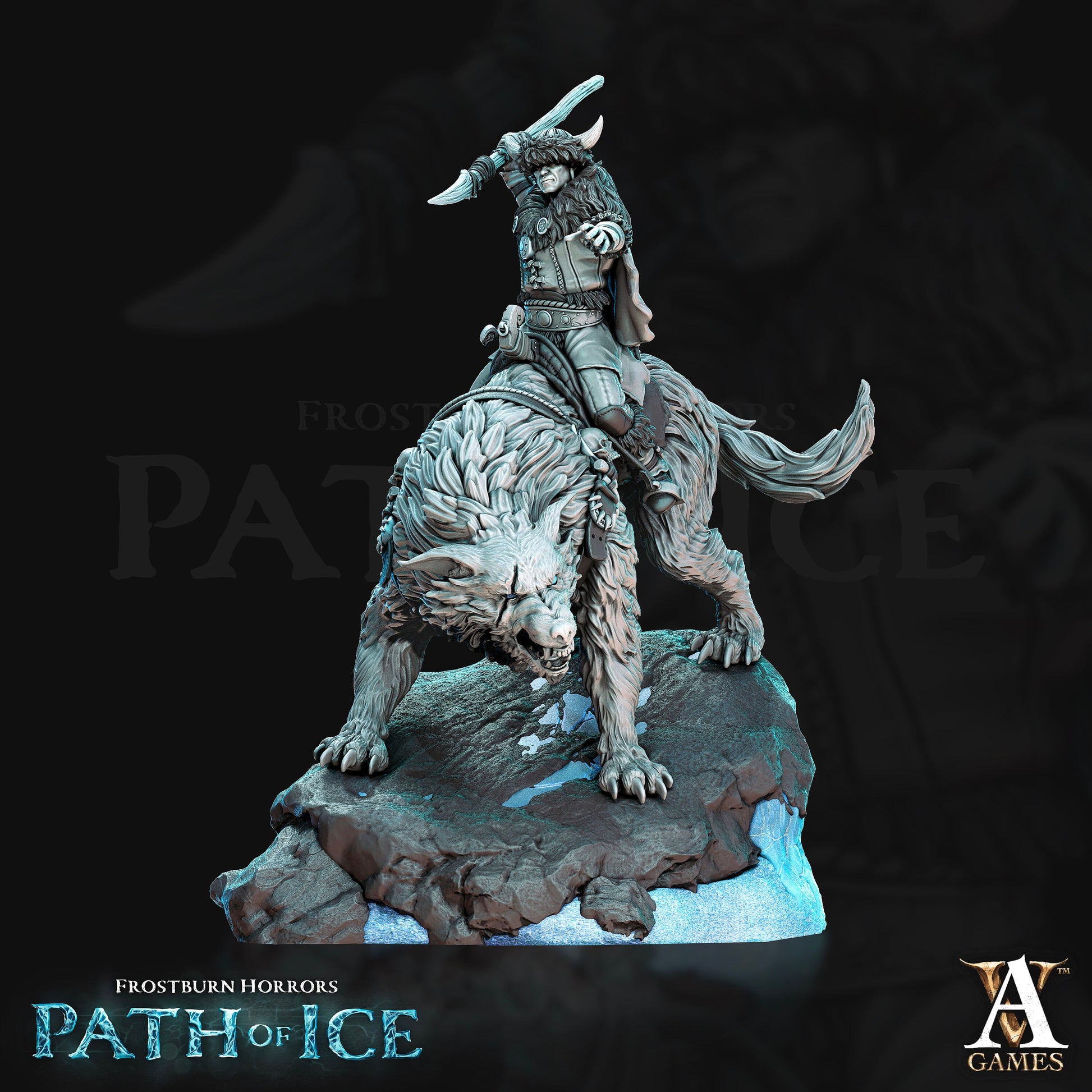 Susima Icewarg Raider - Archvillain Games Printed Miniature | Dungeons & Dragons | Pathfinder | Tabletop