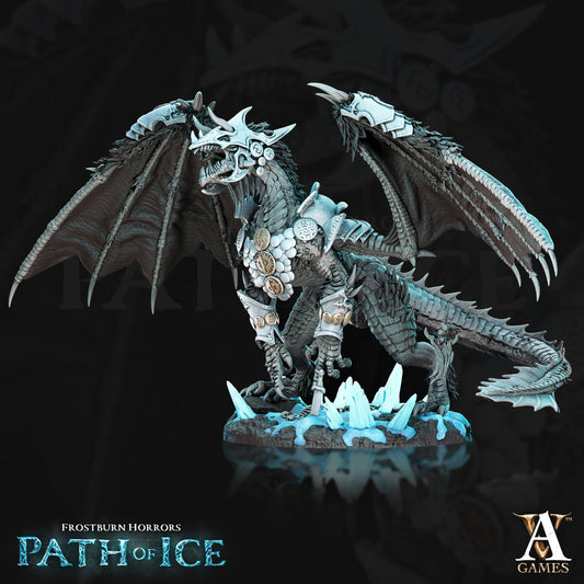 Valkoinen, Blizzard Dragon - Archvillain Games Printed Miniature | Dungeons & Dragons | Pathfinder | Tabletop