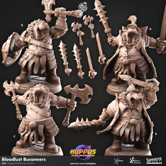 Bloodlust Bucaneer - Cast n Play Printed Miniature | Dungeons & Dragons | Pathfinder | Tabletop