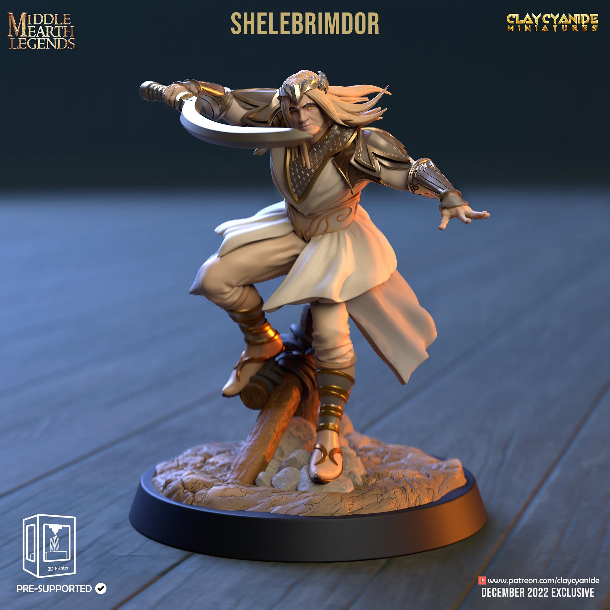 Shelebrimdor - Clay Cyanide Printed Miniature | Dungeons & Dragons | Pathfinder | Tabletop