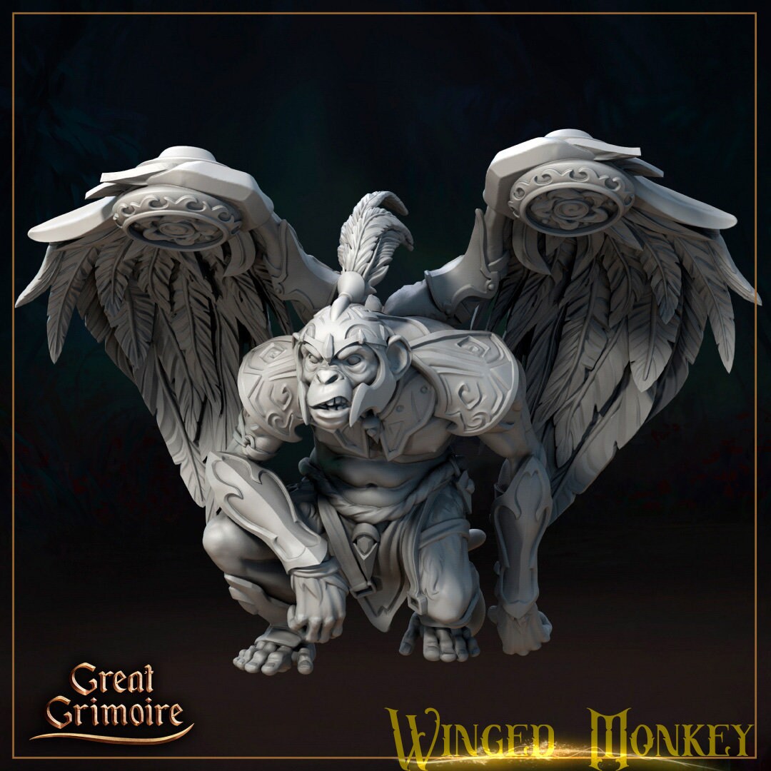 Winged Monkeys - Great Grimoire Printed Miniature | Dungeons & Dragons | Pathfinder | Tabletop