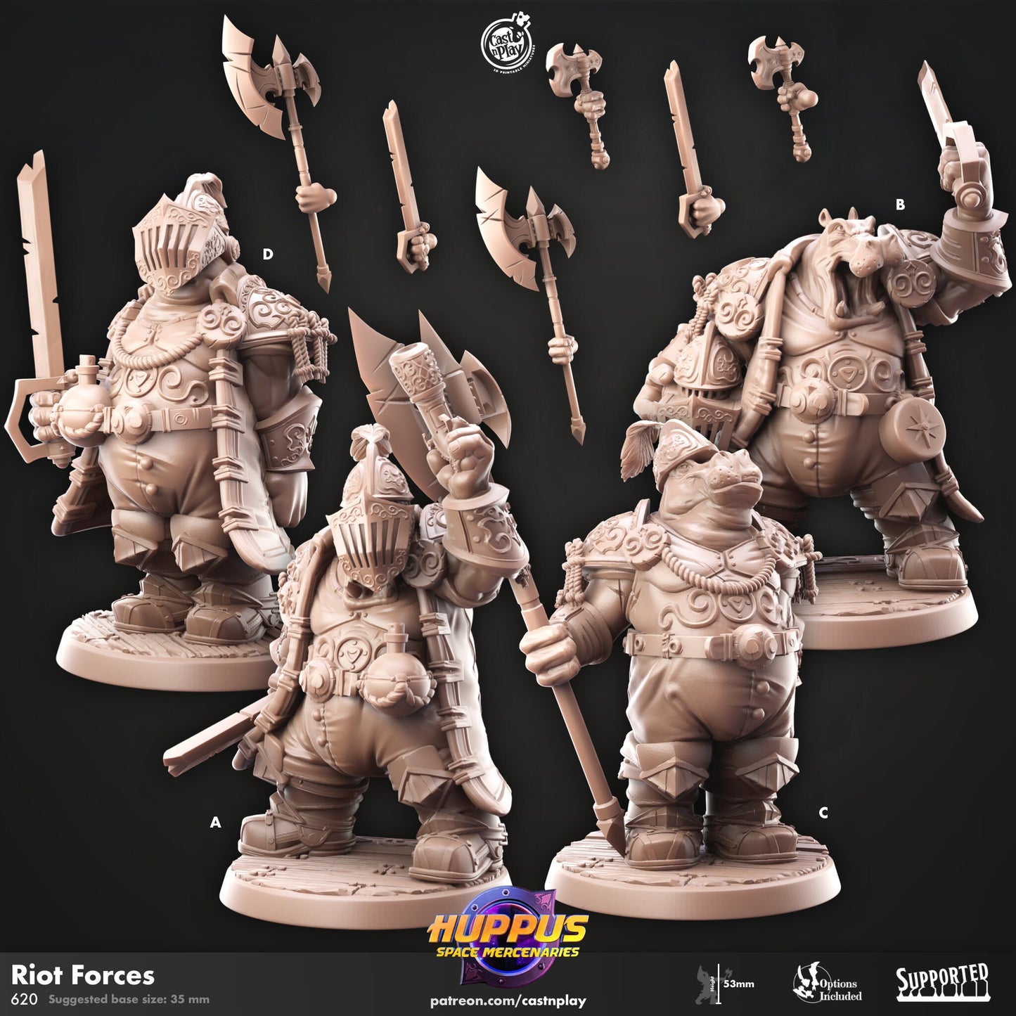 Riot Force - Cast n Play Printed Miniature | Dungeons & Dragons | Pathfinder | Tabletop