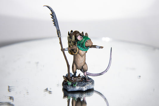 Mouse Villager Farmer Painted Model - Lord of the Print Miniature | Dungeons & Dragons | Pathfinder | Tabletop