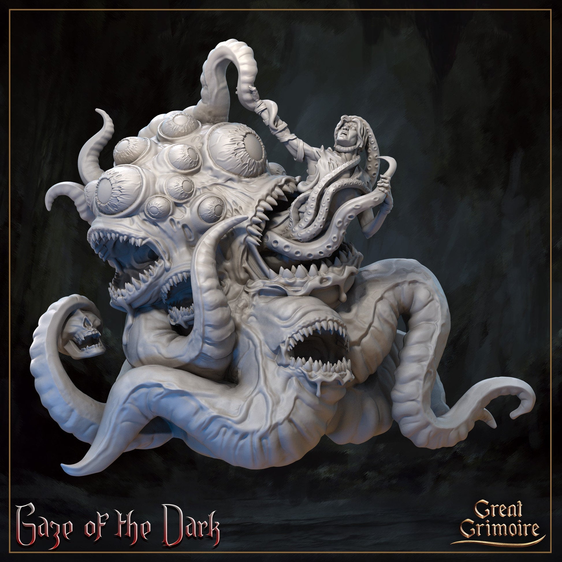 Gaze of the Dark Fully Painted - Great Grimoire Printed Miniature | Dungeons & Dragons | Pathfinder | Tabletop
