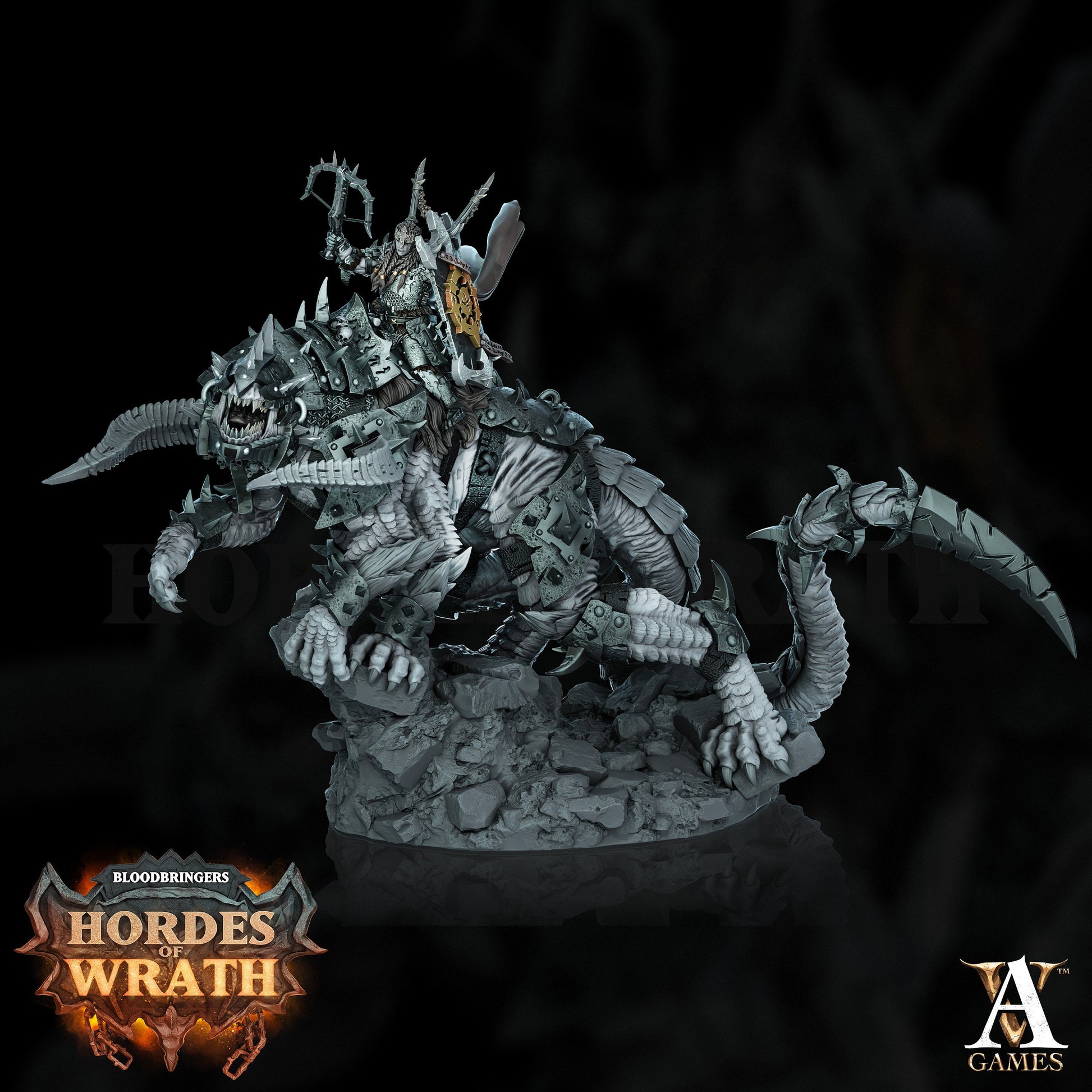 Grumkal Rider - Archvillain Games Printed Miniature | Dungeons & Dragons | Pathfinder | Tabletop