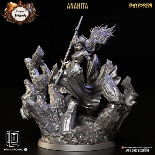 Anahita - Clay Cyanide Printed Miniature | Dungeons & Dragons | Pathfinder | Tabletop