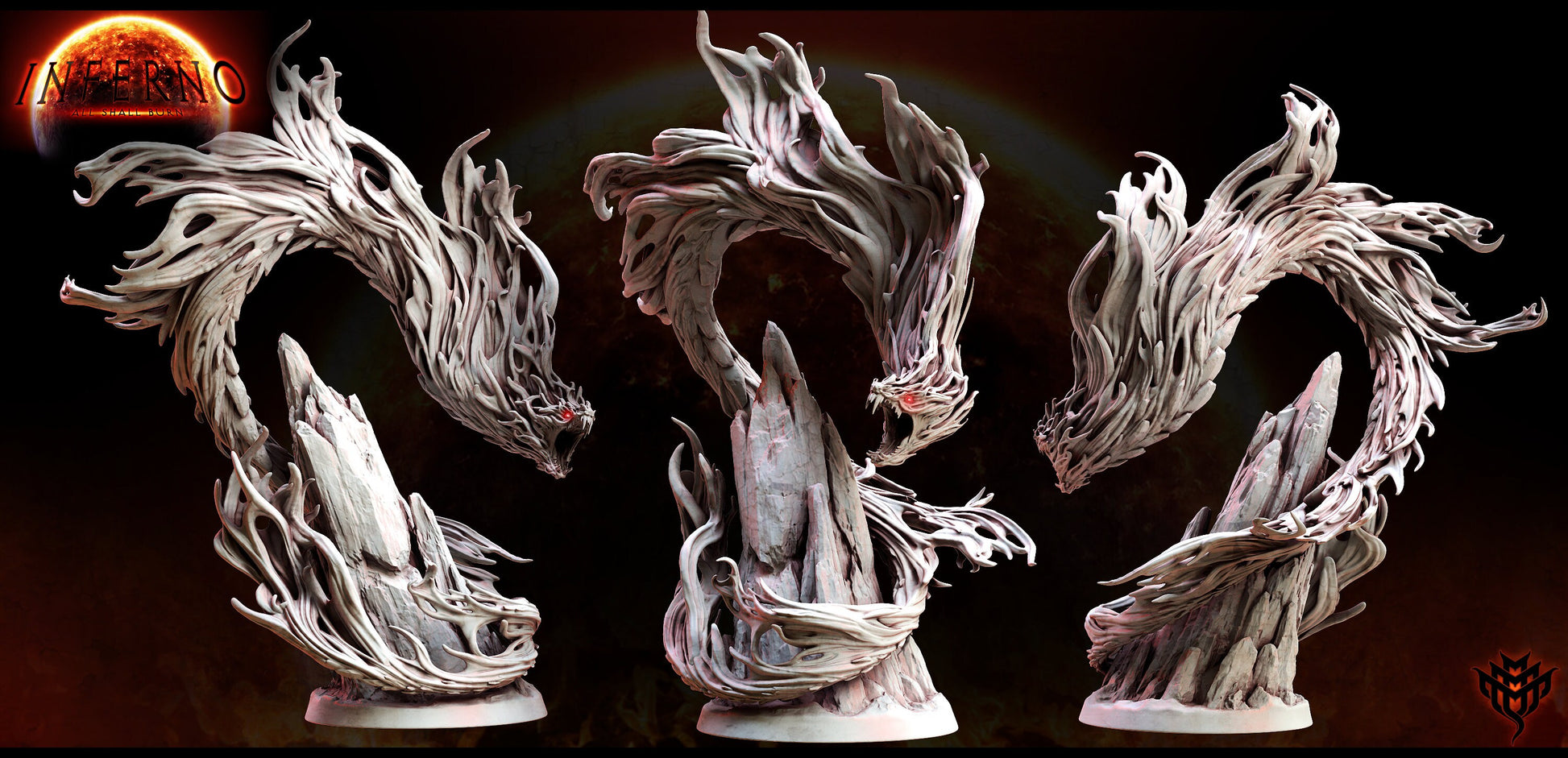 Fire Ophidian - Mini Monster Mayhem Printed Miniature | Dungeons & Dragons | Pathfinder | Tabletop