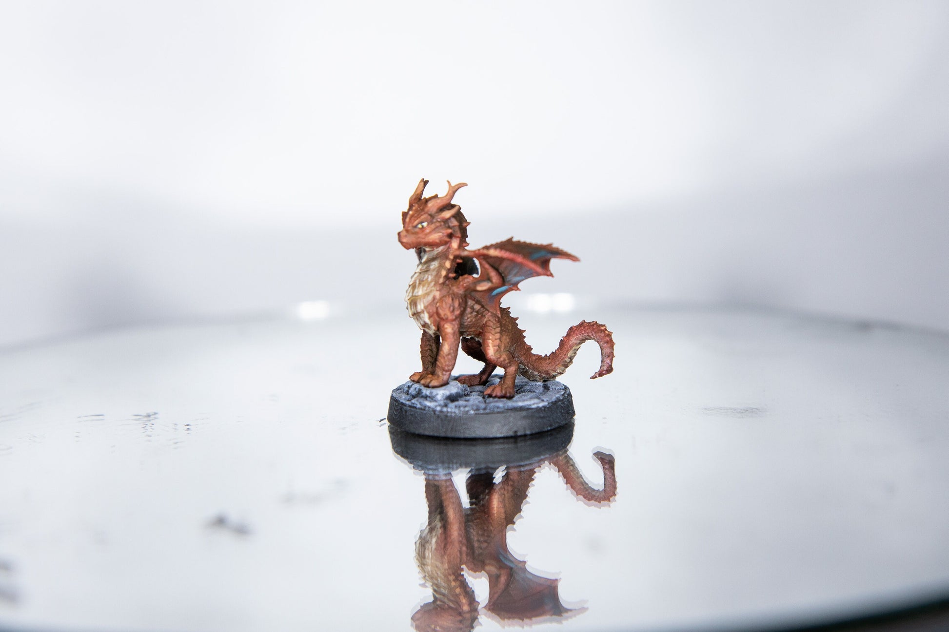 Flamehorn Wyrmling Painted Model - The Dragon Trapper's Lodge Printed Miniature | Dungeons & Dragons | Pathfinder | Tabletop