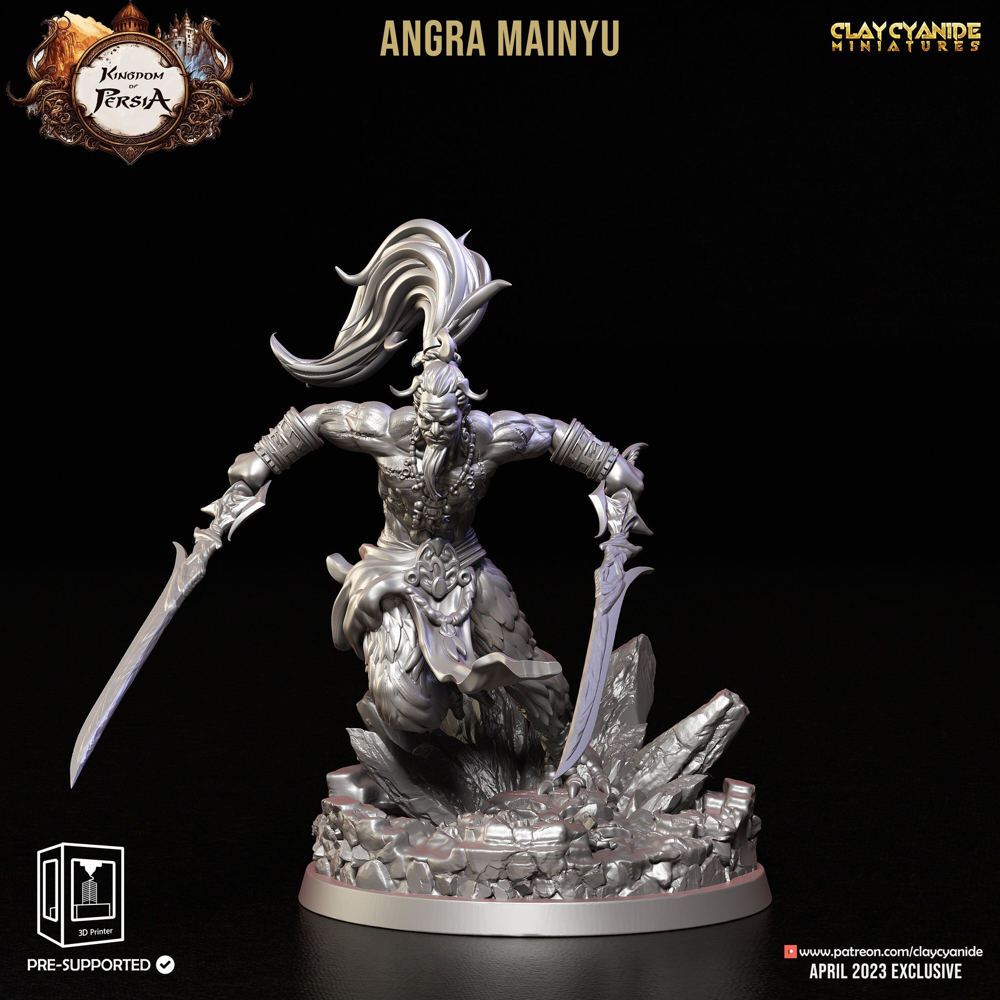 Angra Mainyu - Clay Cyanide Printed Miniature | Dungeons & Dragons | Pathfinder | Tabletop