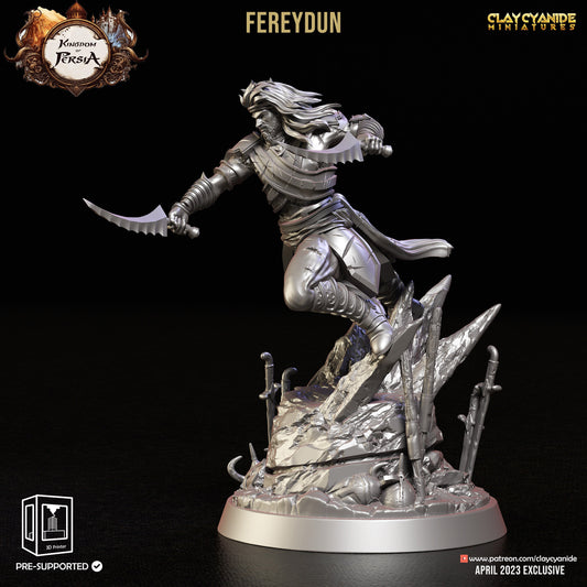 Fereydun - Clay Cyanide Printed Miniature | Dungeons & Dragons | Pathfinder | Tabletop