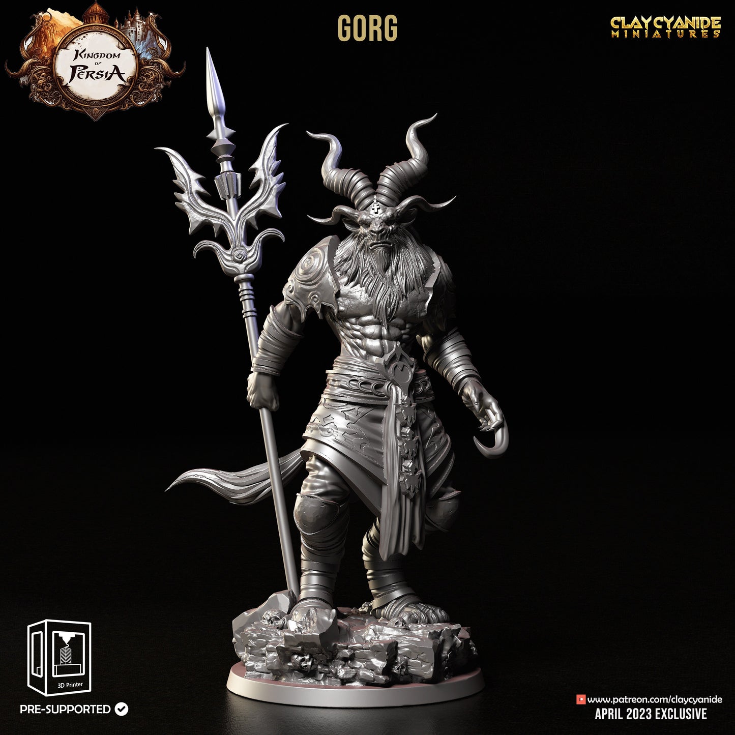 Gorg - Clay Cyanide Printed Miniature | Dungeons & Dragons | Pathfinder | Tabletop