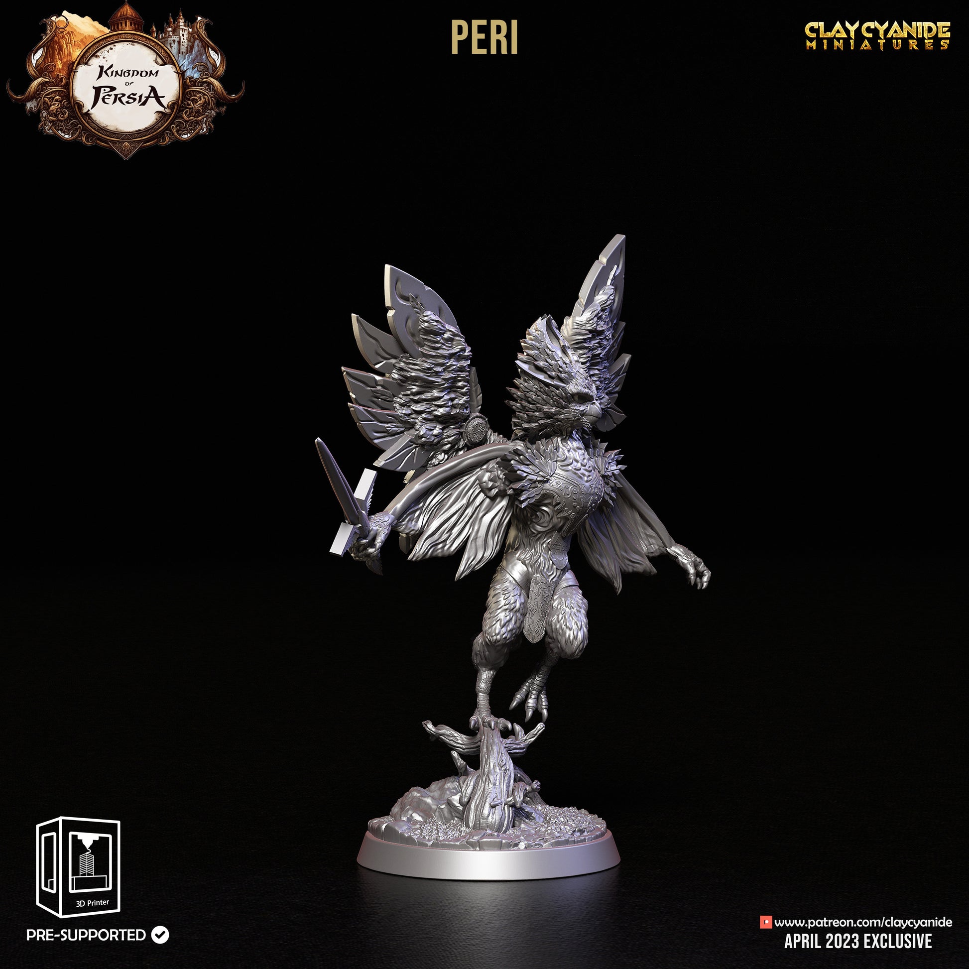 Peri - Clay Cyanide Printed Miniature | Dungeons & Dragons | Pathfinder | Tabletop