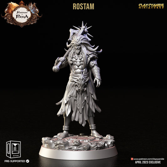 Rostam - Clay Cyanide Printed Miniature | Dungeons & Dragons | Pathfinder | Tabletop