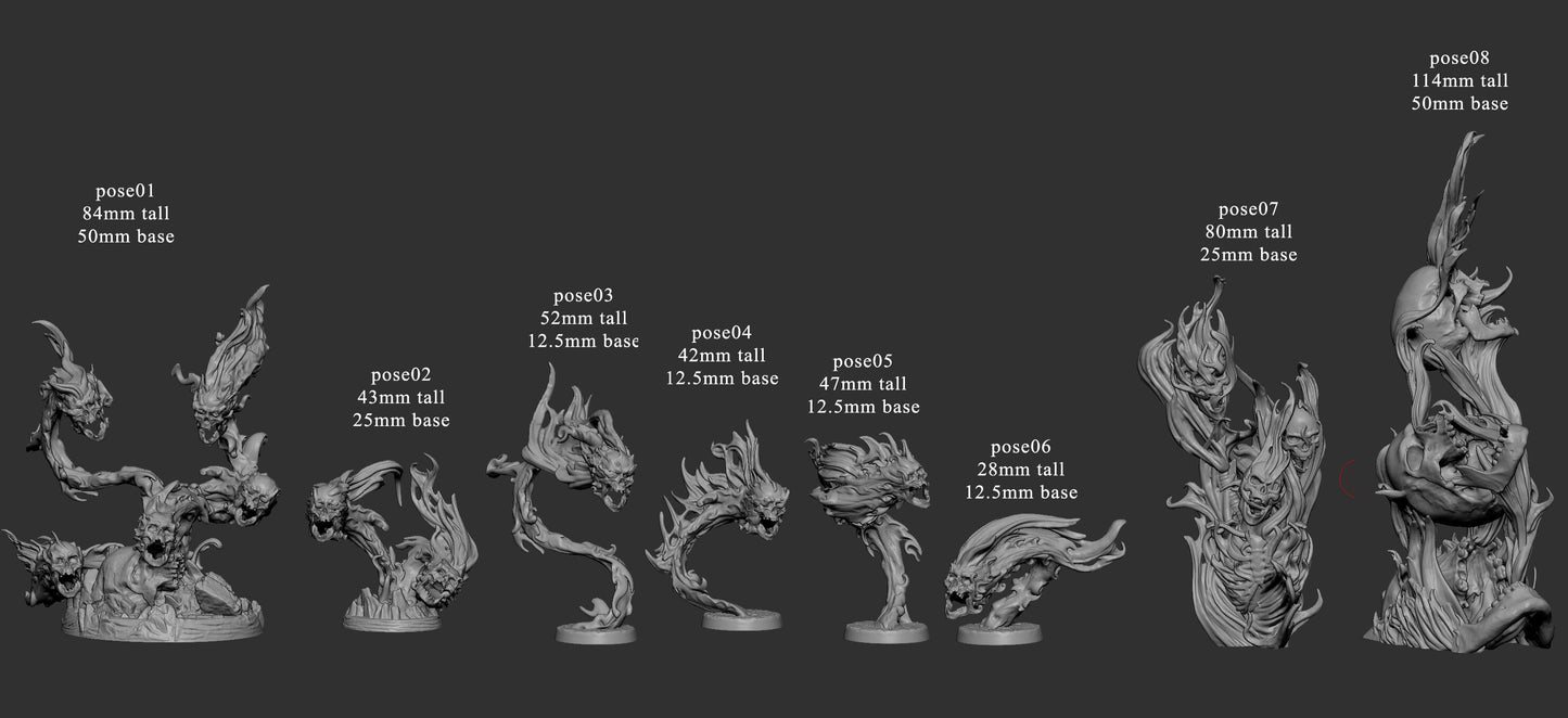 Possessed Flaming Skull - Mini Monster Mayhem Printed Miniature | Dungeons & Dragons | Pathfinder | Tabletop