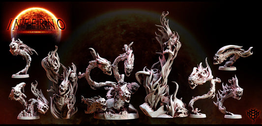 Possessed Flaming Skull - Mini Monster Mayhem Printed Miniature | Dungeons & Dragons | Pathfinder | Tabletop