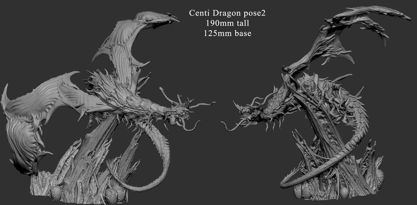 Centipede Dragon - Mini Monster Mayhem Printed Miniature | Dungeons & Dragons | Pathfinder | Tabletop