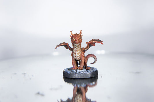 Flamehorn Wyrmling Painted Model - The Dragon Trapper's Lodge Printed Miniature | Dungeons & Dragons | Pathfinder | Tabletop
