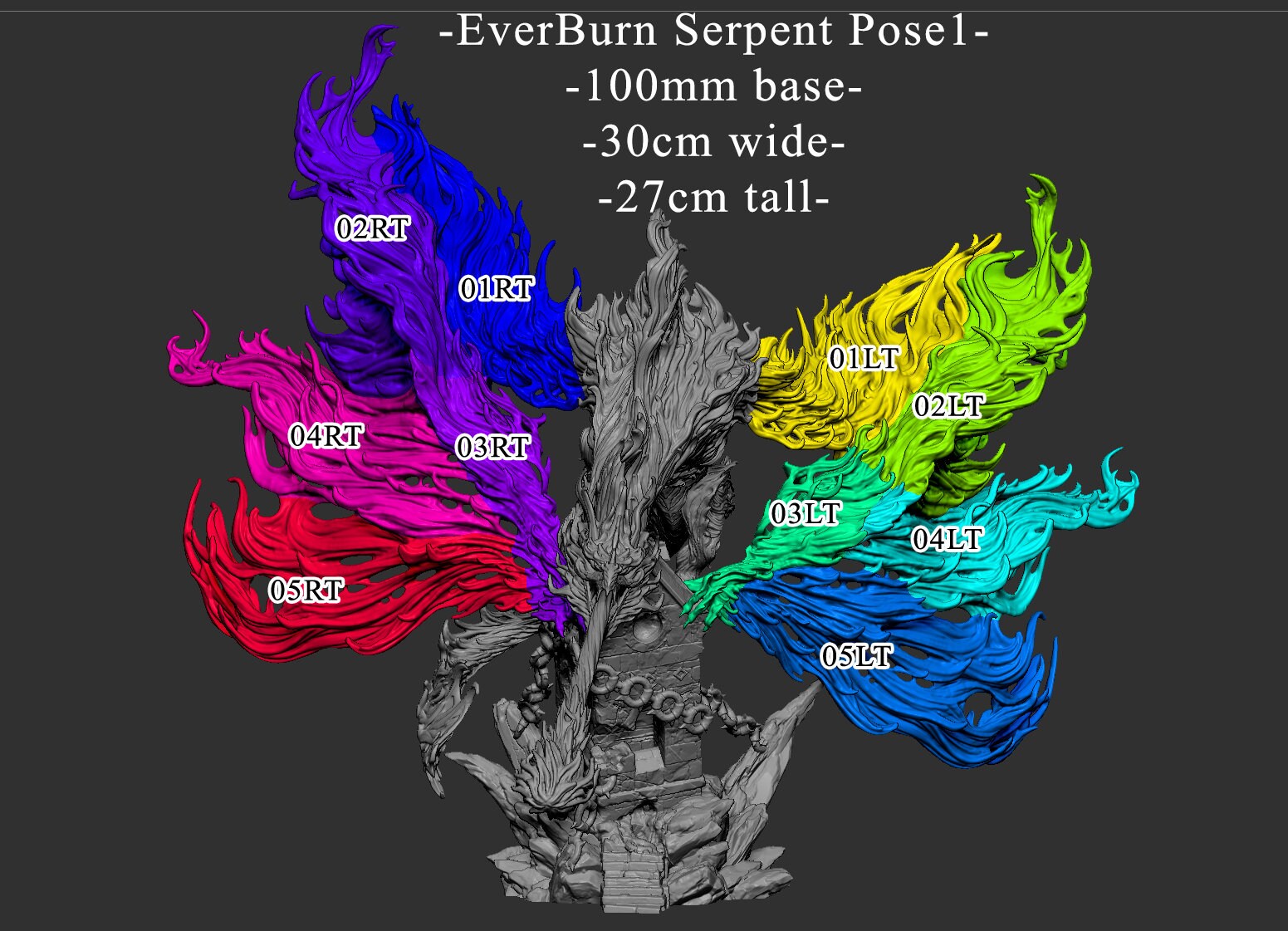 Everburn Serpent - Mini Monster Mayhem Printed Miniature | Dungeons & Dragons | Pathfinder | Tabletop