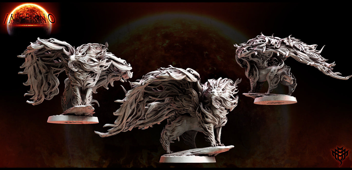 Cinder Lion - Mini Monster Mayhem Printed Miniature | Dungeons & Dragons | Pathfinder | Tabletop