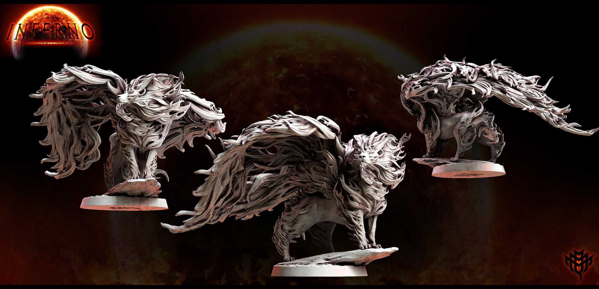 Cinder Lion - Mini Monster Mayhem Printed Miniature | Dungeons & Dragons | Pathfinder | Tabletop