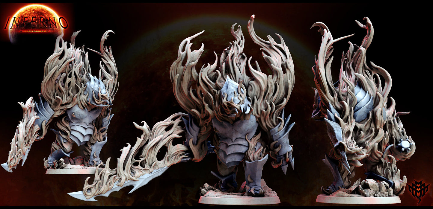 Fire Golem - Mini Monster Mayhem Printed Miniature | Dungeons & Dragons | Pathfinder | Tabletop