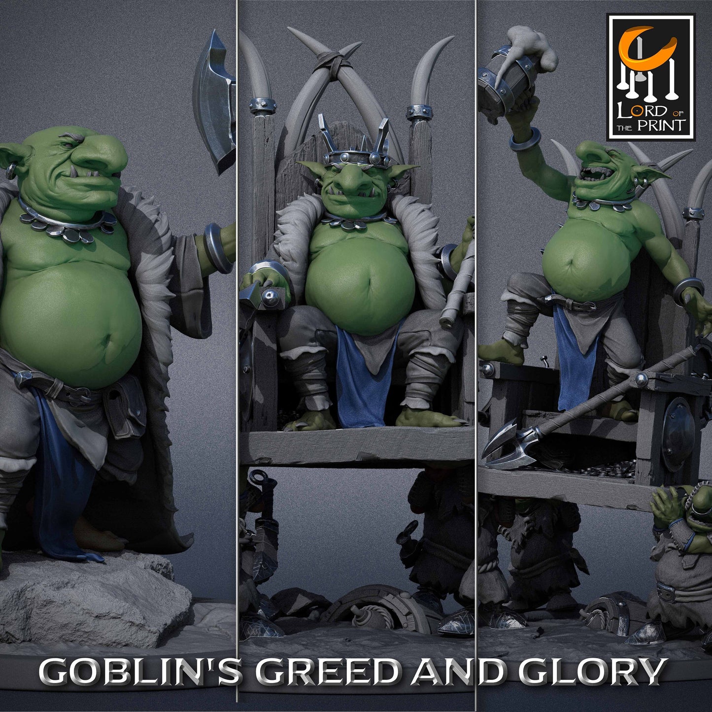 Goblin King- Lord of the Print Miniature | Dungeons & Dragons | Pathfinder | Tabletop