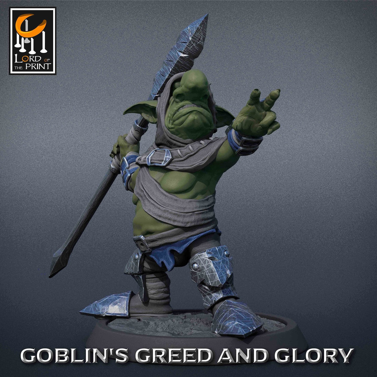 Goblin Lancer - Lord of the Print Miniature | Dungeons & Dragons | Pathfinder | Tabletop