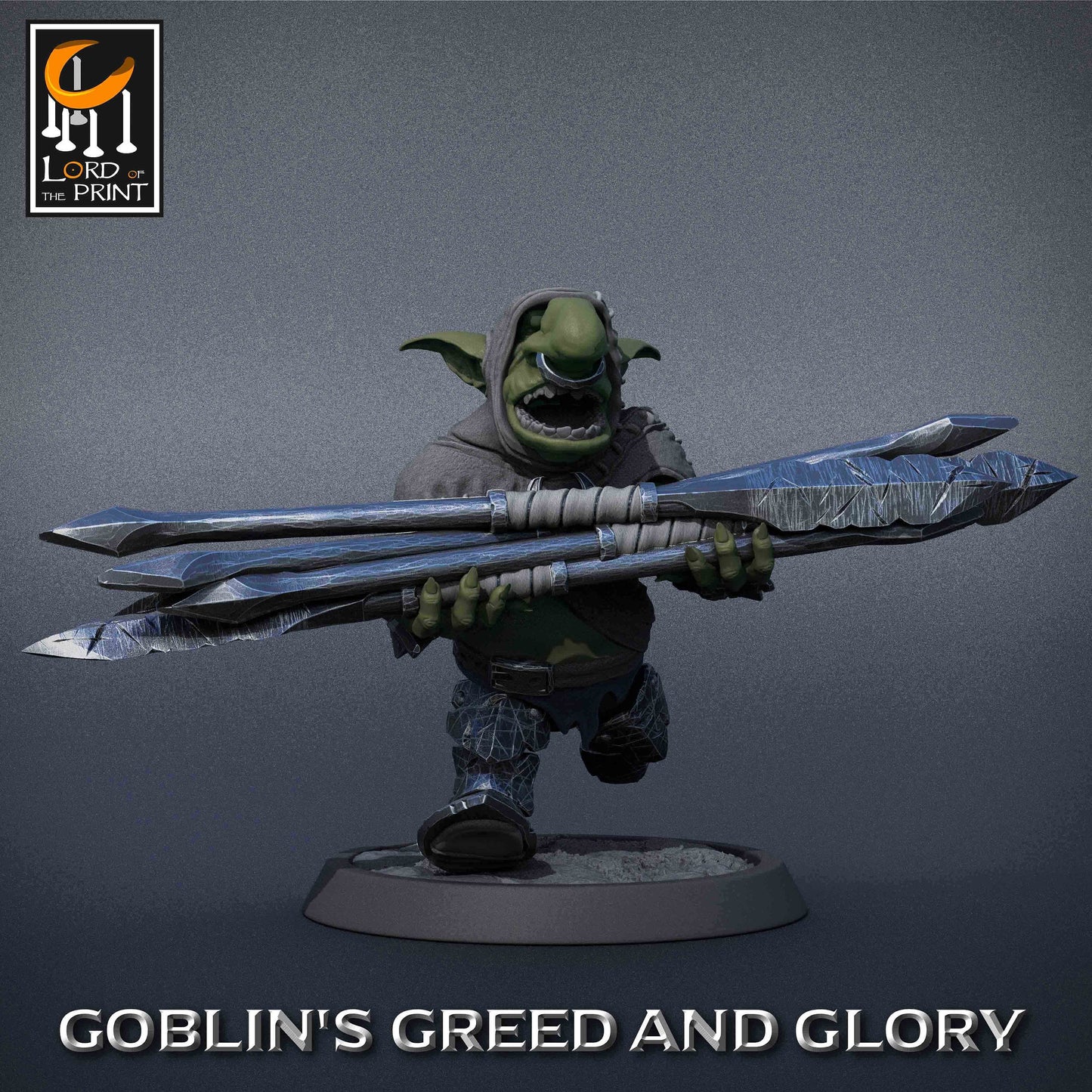 Goblin Lancer - Lord of the Print Miniature | Dungeons & Dragons | Pathfinder | Tabletop