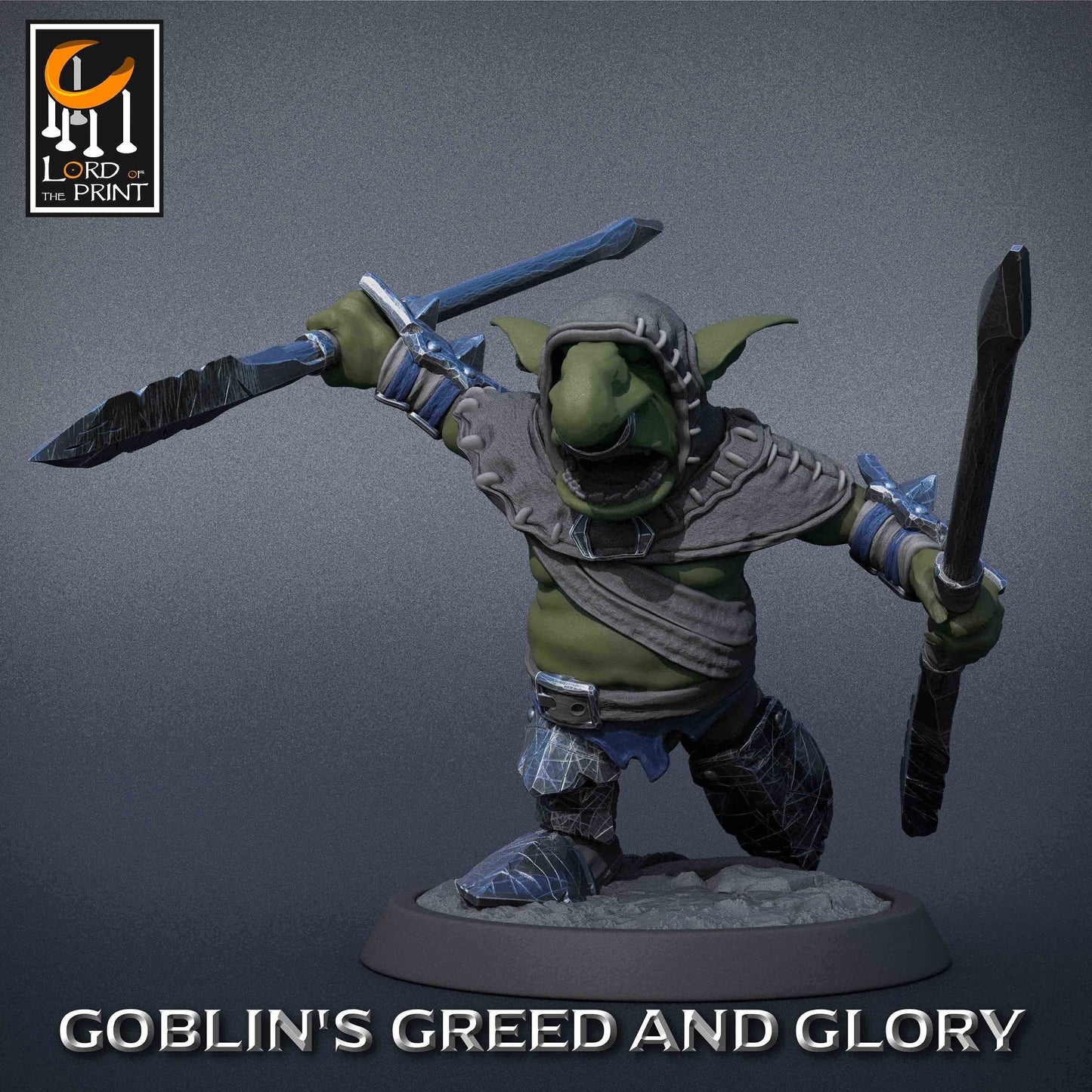 Goblin Lancer - Lord of the Print Miniature | Dungeons & Dragons | Pathfinder | Tabletop