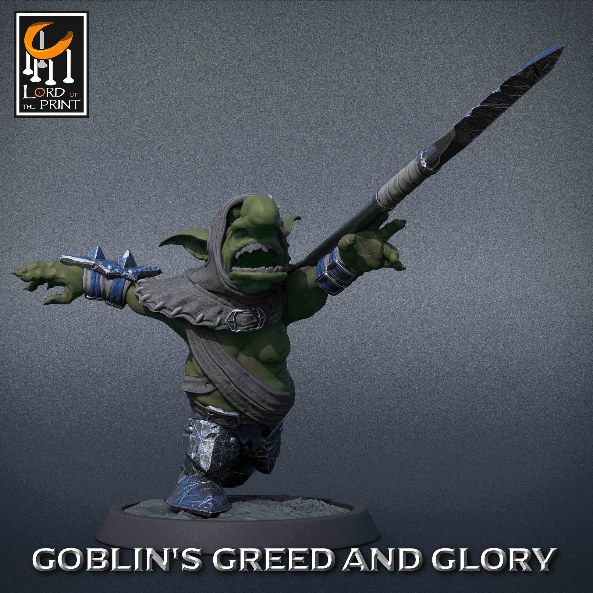 Goblin Lancer - Lord of the Print Miniature | Dungeons & Dragons | Pathfinder | Tabletop