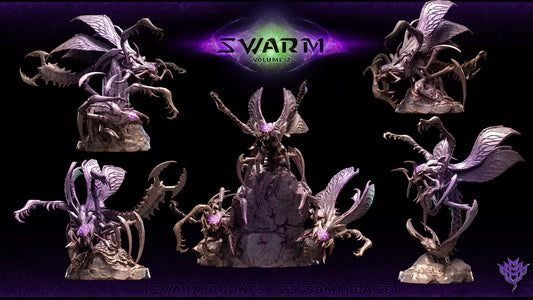 Swarm Drones Bundle - 5 Mini Monster Mayhem Printed Miniatures | Dungeons & Dragons | Pathfinder | Tabletop