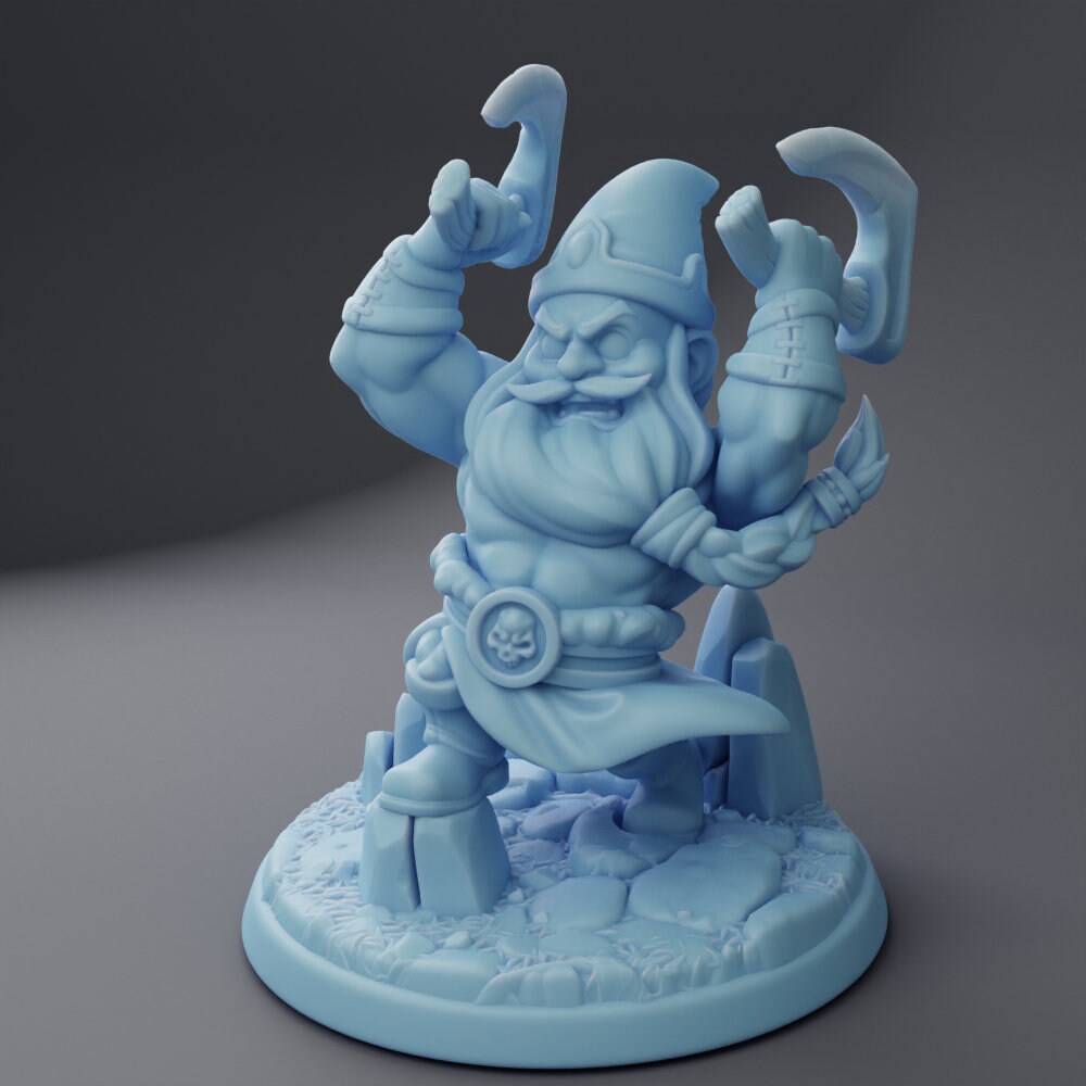 Gumdrop, Gnome Barbarian - Twin Goddess Mini | Dungeons & Dragons | Pathfinder | Tabletop