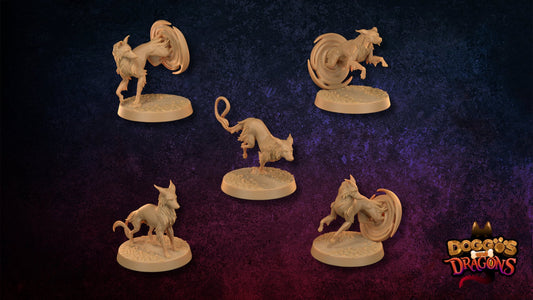 Blink Dogs - 5 The Dragon Trapper's Lodge Printed Miniatures | Dungeons & Dragons | Pathfinder | Tabletop