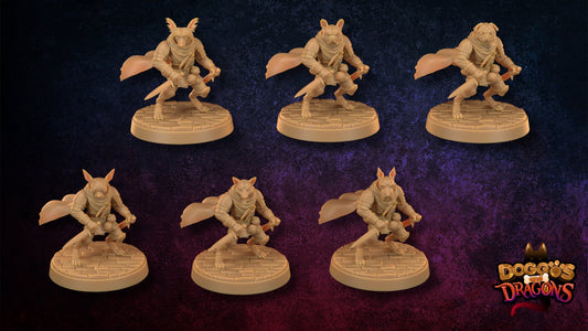 Dog Rogue - The Dragon Trapper's Lodge Printed Miniature | Dungeons & Dragons | Pathfinder | Tabletop