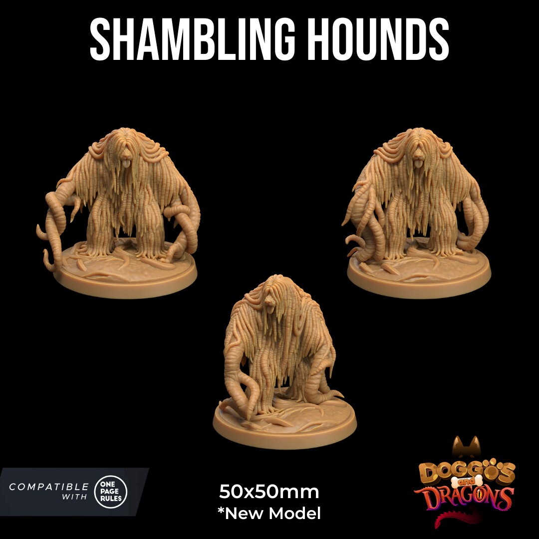 Shambling Hounds - The Dragon Trapper's Lodge Printed Miniature | Dungeons & Dragons | Pathfinder | Tabletop